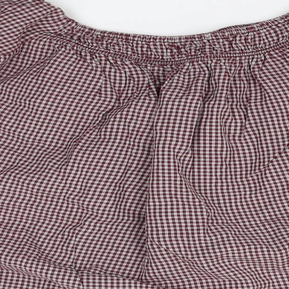 New Look Womens Red Check  Basic Blouse Size 6