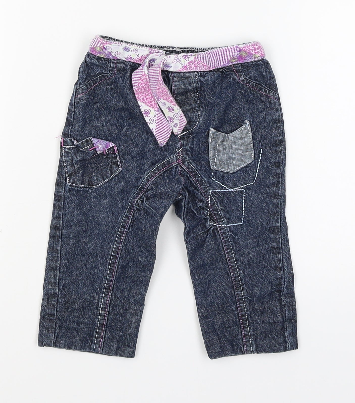 F&F Girls Blue  Denim  Jeans Size 3-6 Months