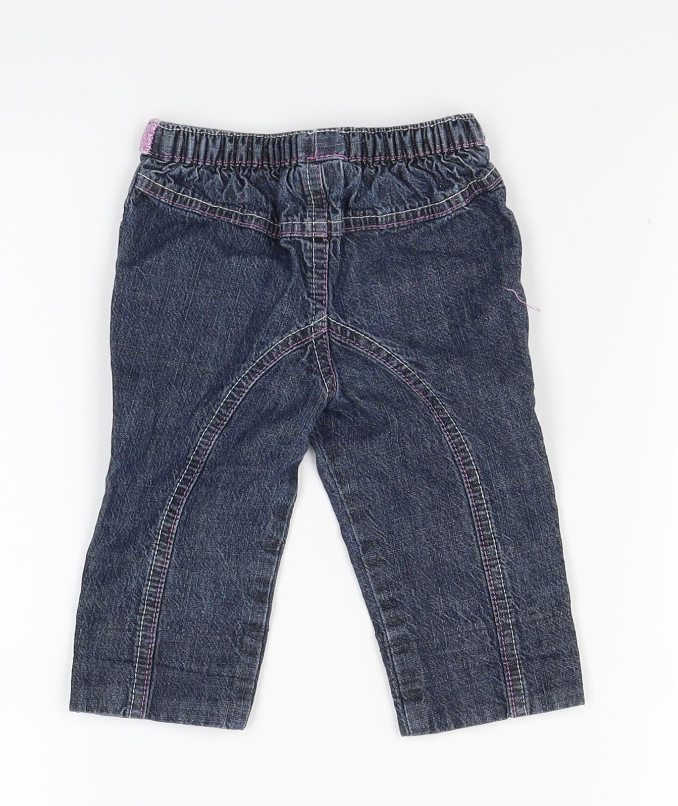 F&F Girls Blue  Denim  Jeans Size 3-6 Months