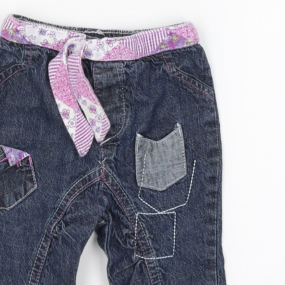 F&F Girls Blue  Denim  Jeans Size 3-6 Months