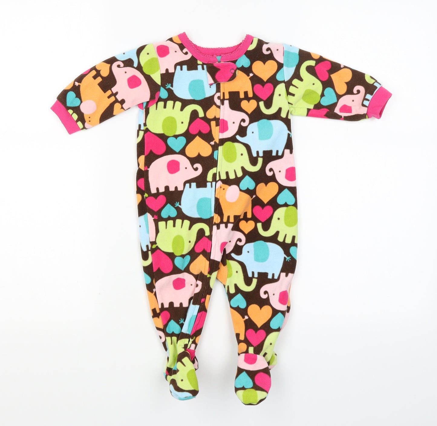 Carters Baby Brown Animal Print  Babygrow One-Piece Size 6-9 Months  - Elephant