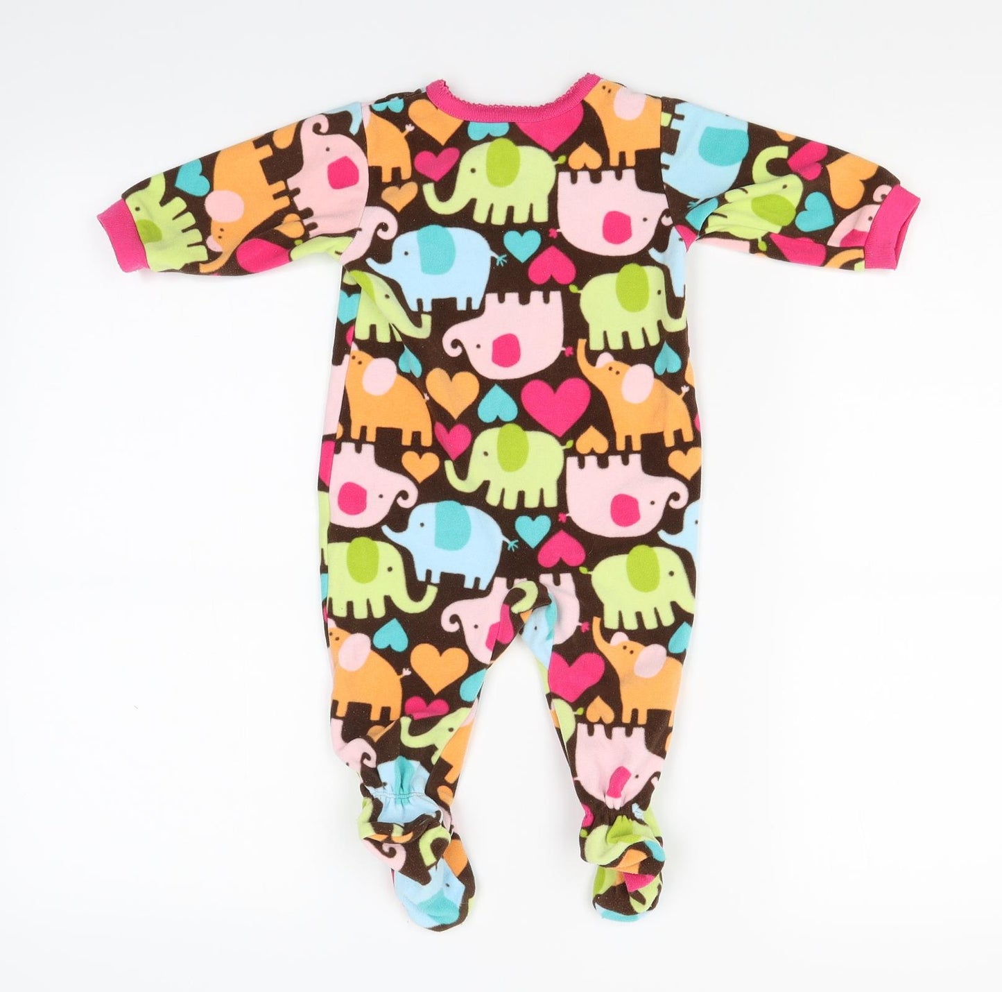 Carters Baby Brown Animal Print  Babygrow One-Piece Size 6-9 Months  - Elephant