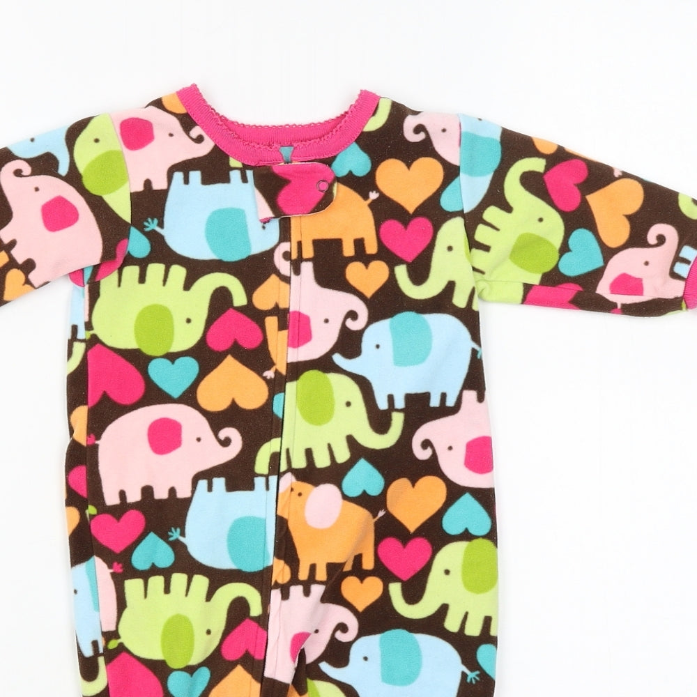 Carters Baby Brown Animal Print  Babygrow One-Piece Size 6-9 Months  - Elephant