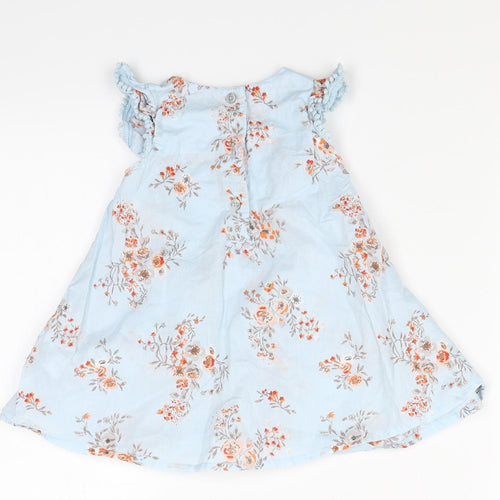 NEXT Girls Blue Floral  A-Line  Size 3-6 Months  - pleated front
