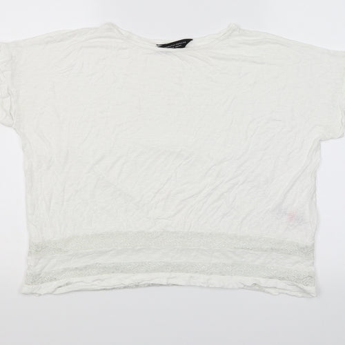 Dorothy Perkins Womens White   Basic T-Shirt Size 16  - lace