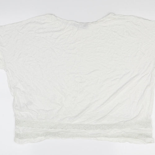 Dorothy Perkins Womens White   Basic T-Shirt Size 16  - lace