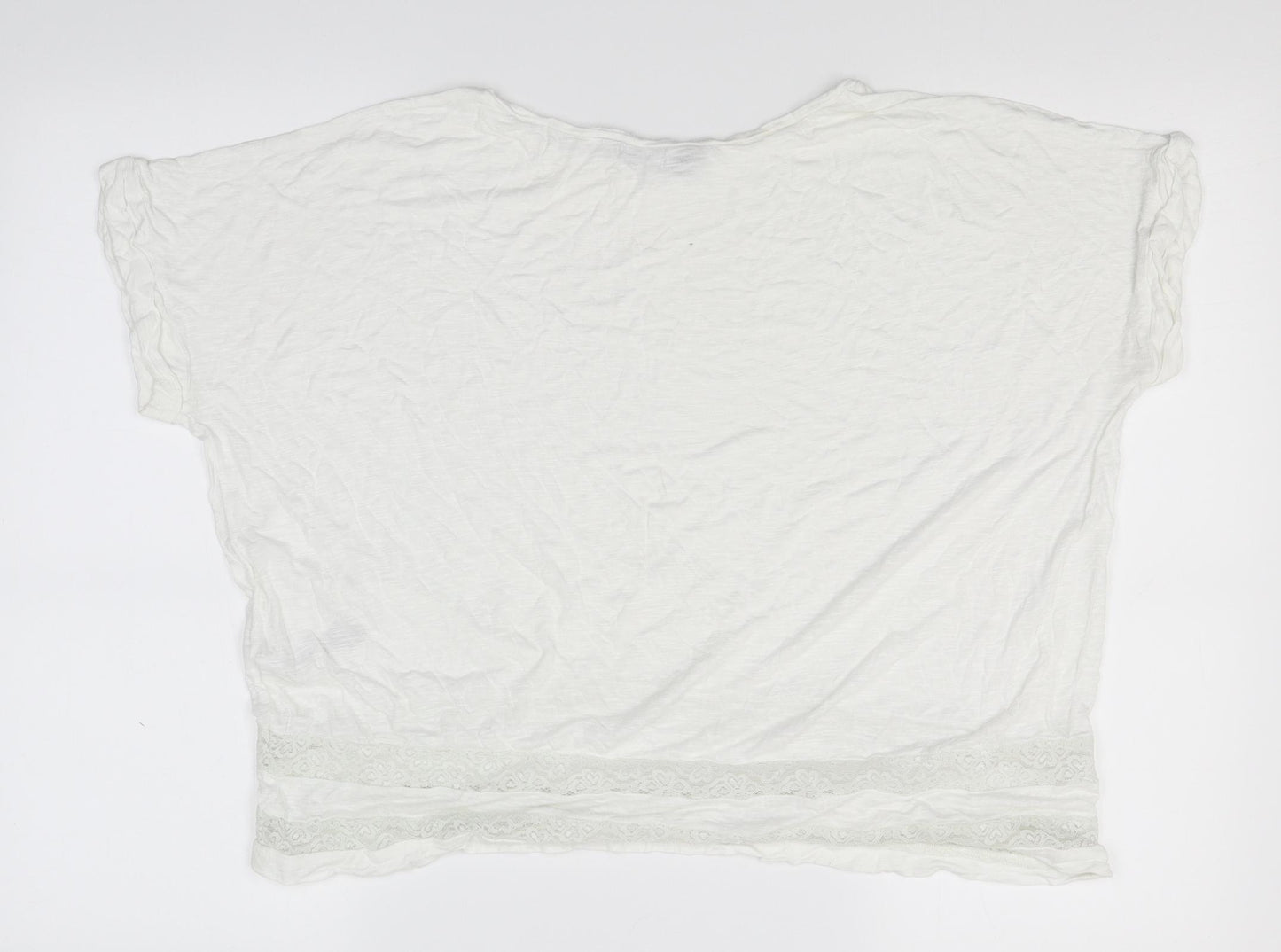Dorothy Perkins Womens White   Basic T-Shirt Size 16  - lace