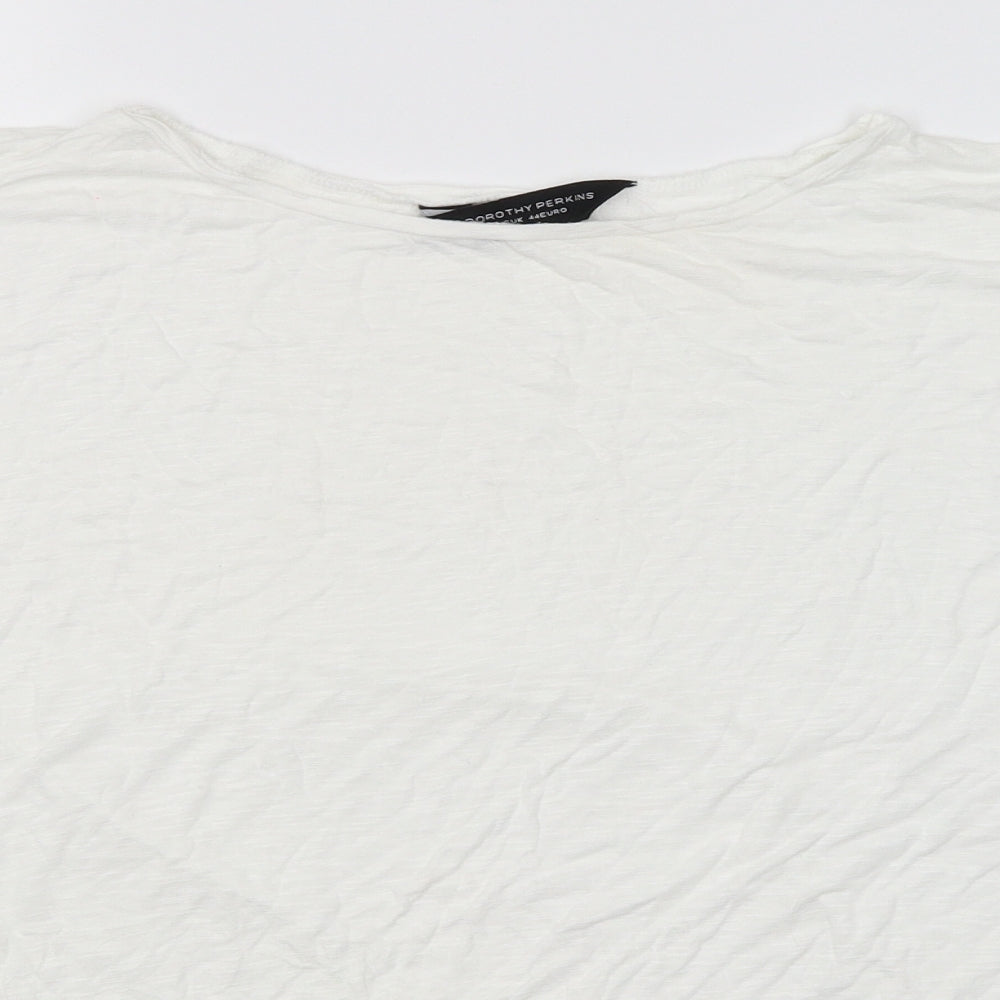 Dorothy Perkins Womens White   Basic T-Shirt Size 16  - lace