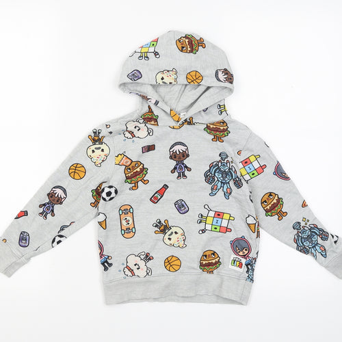 H&M Boys Grey Polka Dot  Pullover Hoodie Size 5 Years  - Toca Life
