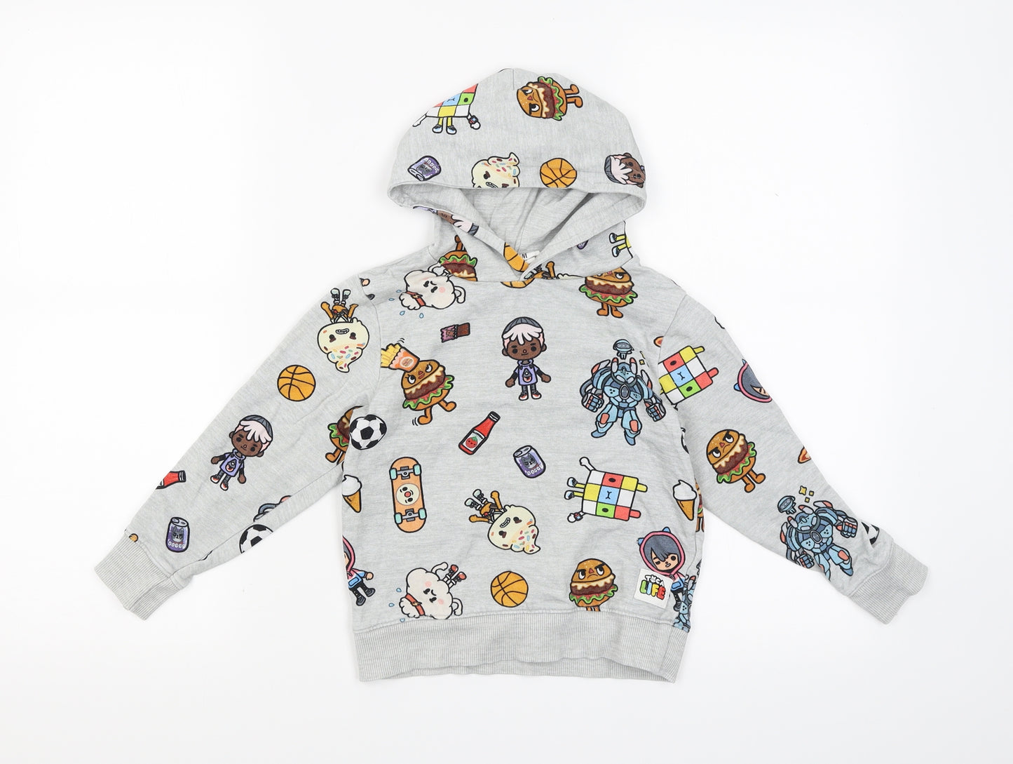 H&M Boys Grey Polka Dot  Pullover Hoodie Size 5 Years  - Toca Life