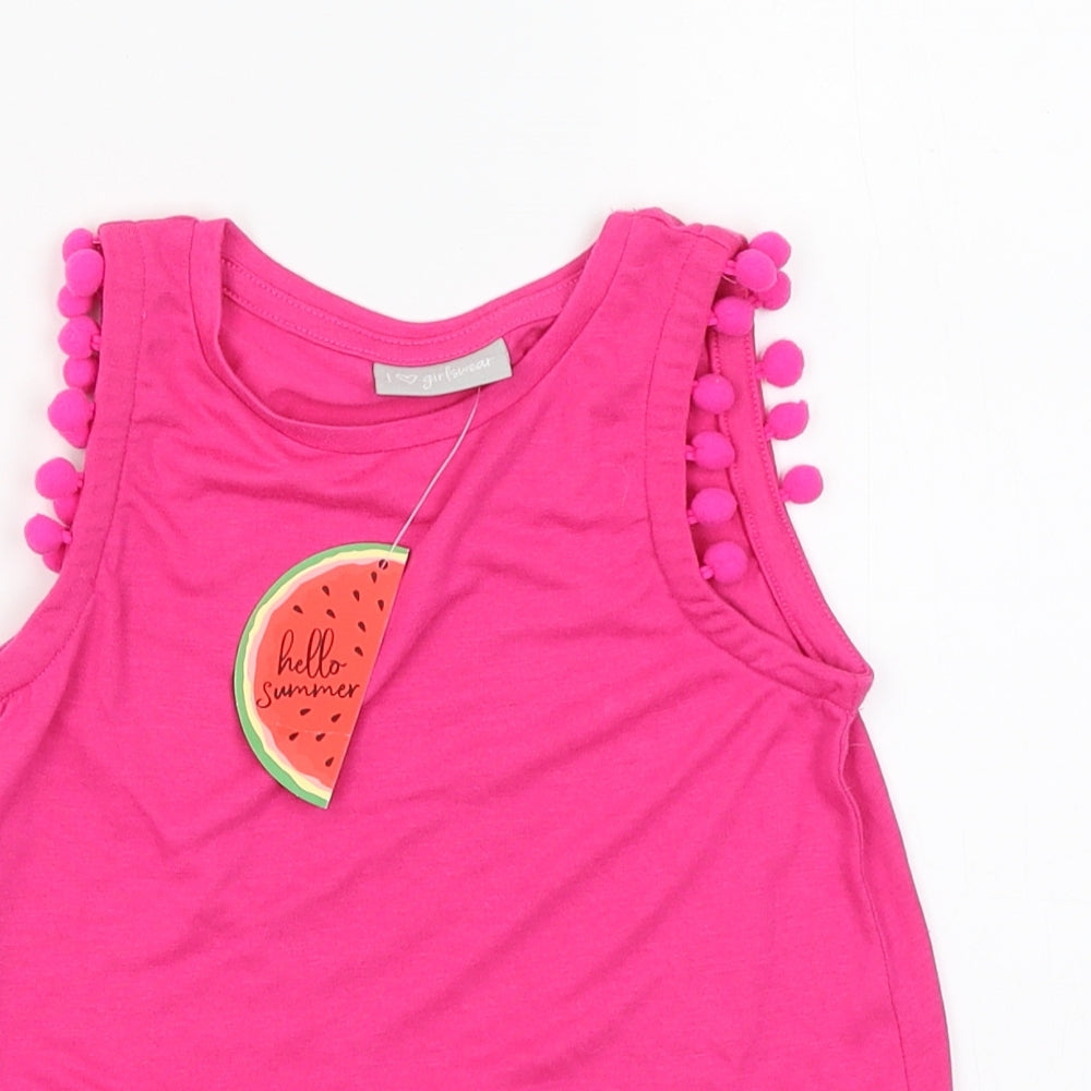 Matalan Girls Pink   Basic Tank Size 5 Years