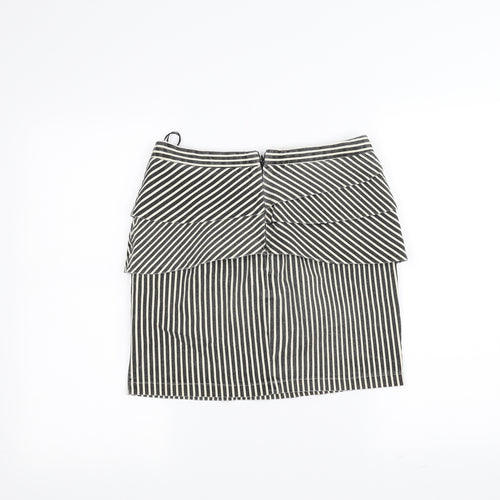 Apricot Womens White Striped  A-Line Skirt Size S