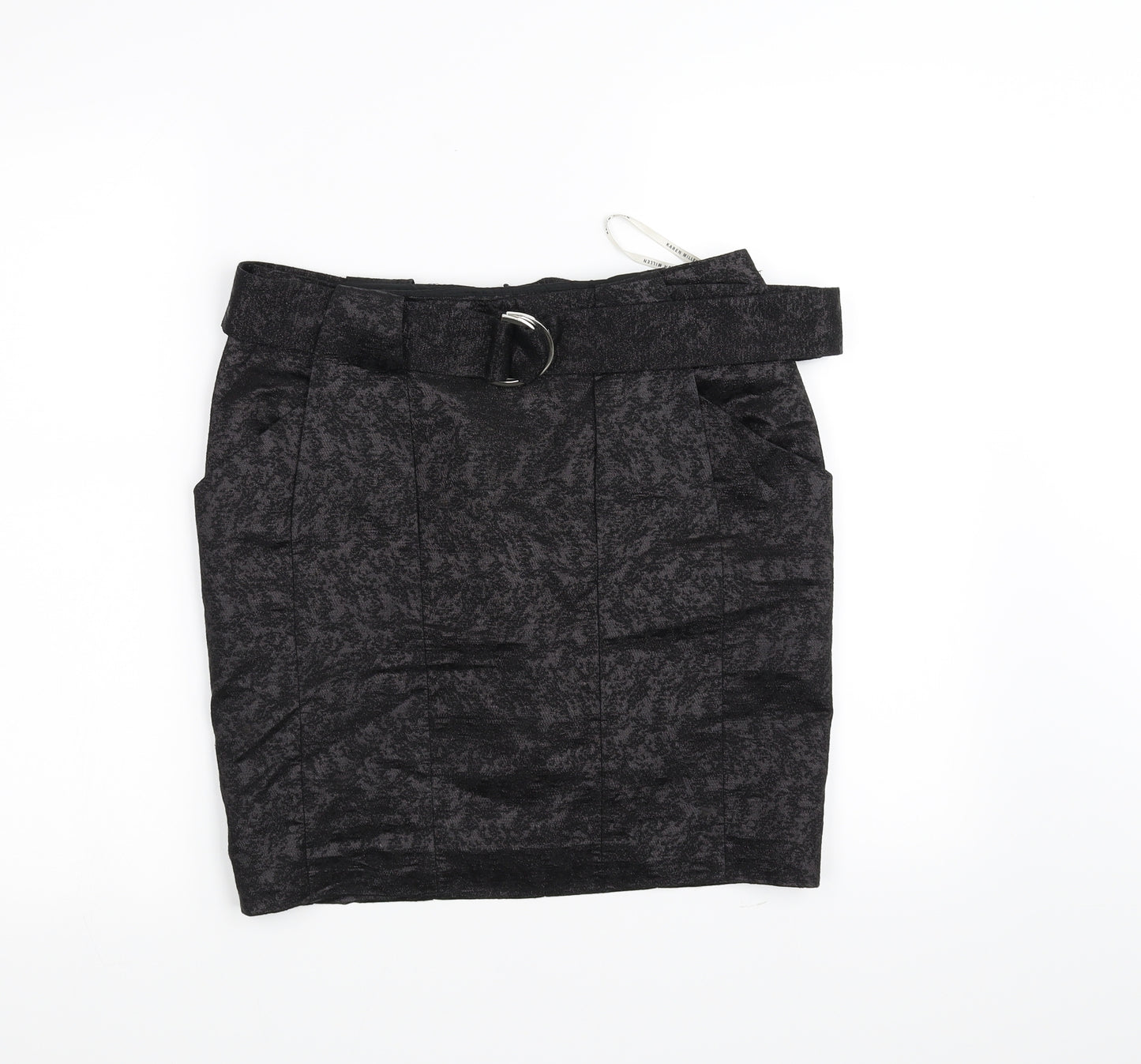 Karen Millen Womens Black   A-Line Skirt Size 10  - Belted
