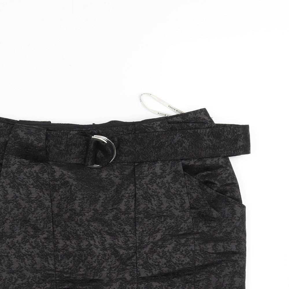 Karen Millen Womens Black   A-Line Skirt Size 10  - Belted