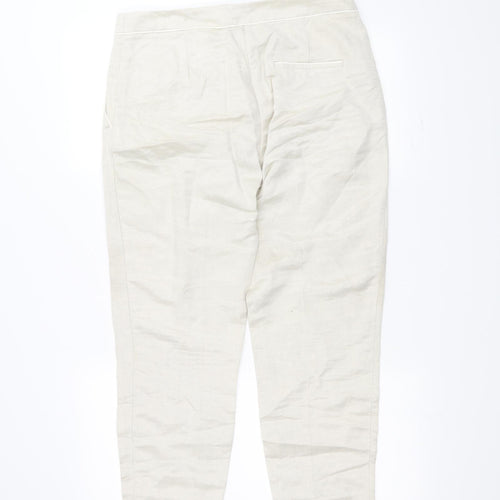 H&M Womens White   Trousers  Size 10 L27 in
