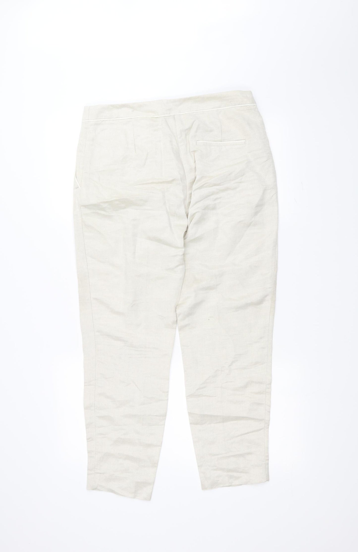 H&M Womens White   Trousers  Size 10 L27 in