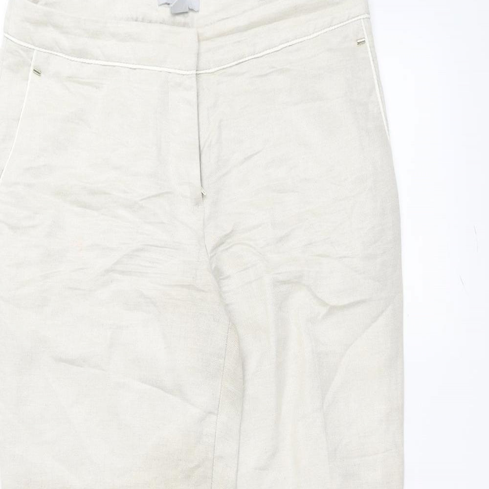 H&M Womens White   Trousers  Size 10 L27 in