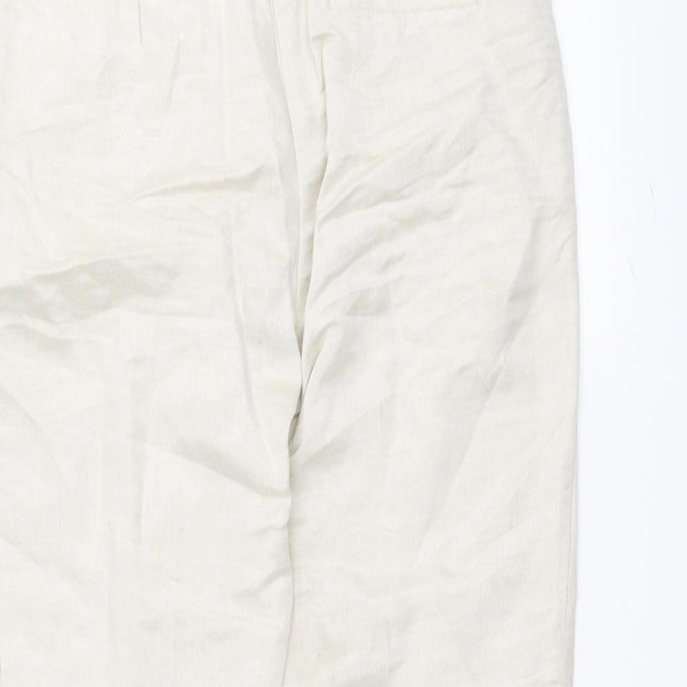 H&M Womens White   Trousers  Size 10 L27 in