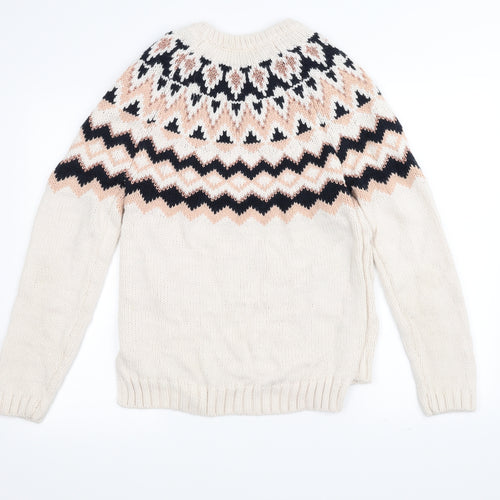 TU Womens White  Knit Pullover Jumper Size 14