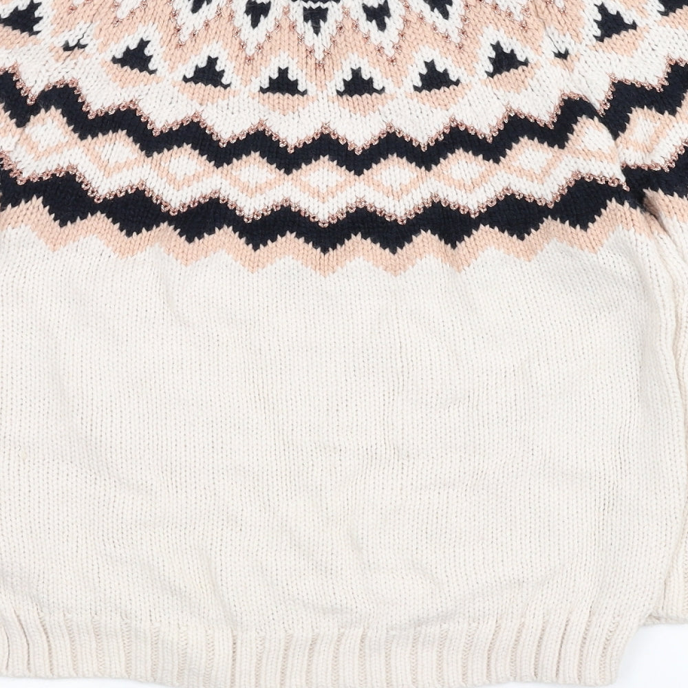 TU Womens White  Knit Pullover Jumper Size 14
