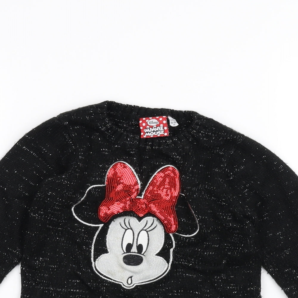Disney Girls Black   Pullover Jumper Size 3-4 Years  - Disney