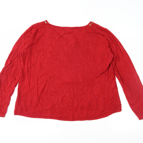 BM Womens Red   Tunic Jumper Size XL