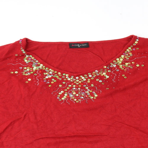 BM Womens Red   Tunic Jumper Size XL