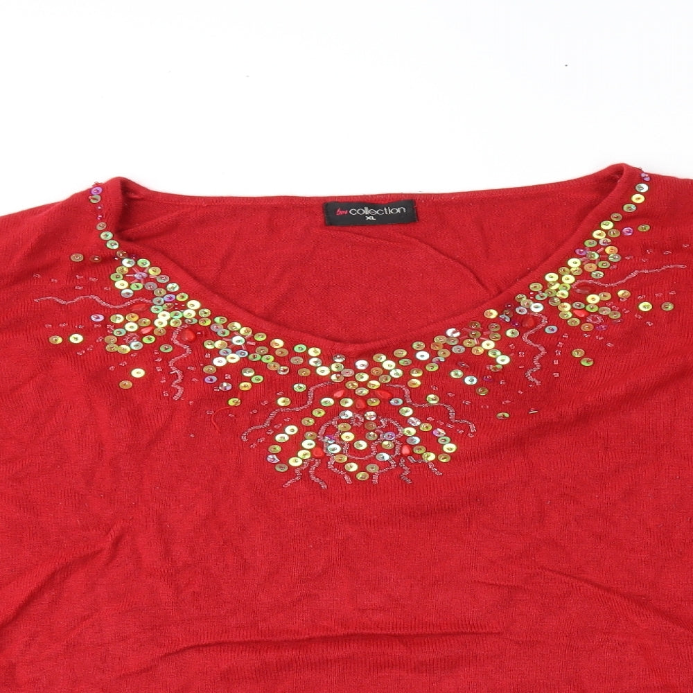 BM Womens Red   Tunic Jumper Size XL