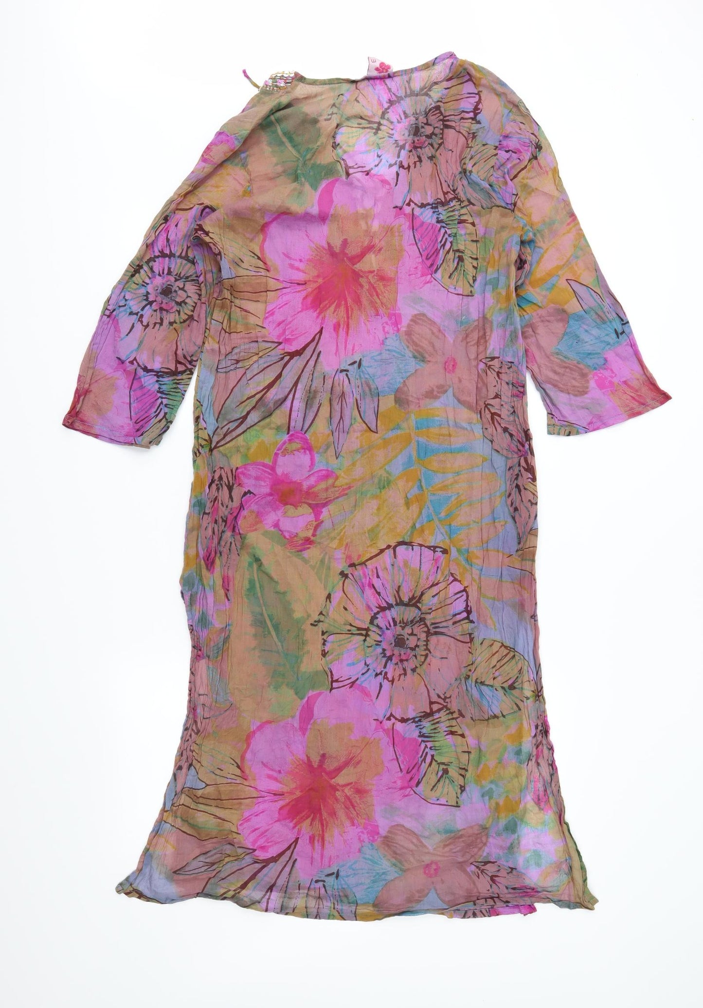 Preworn Womens Pink Floral  Kaftan  Size M
