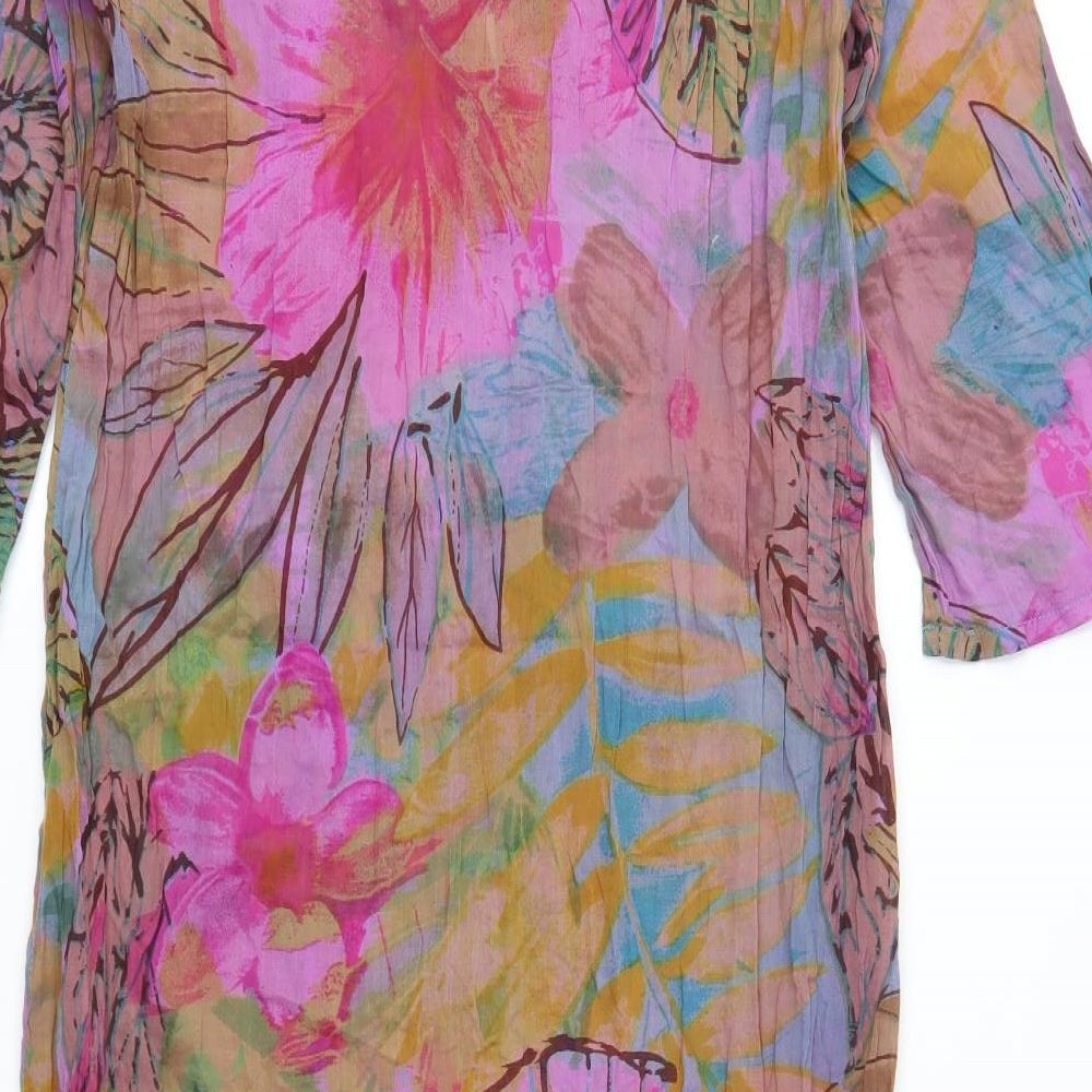 Preworn Womens Pink Floral  Kaftan  Size M