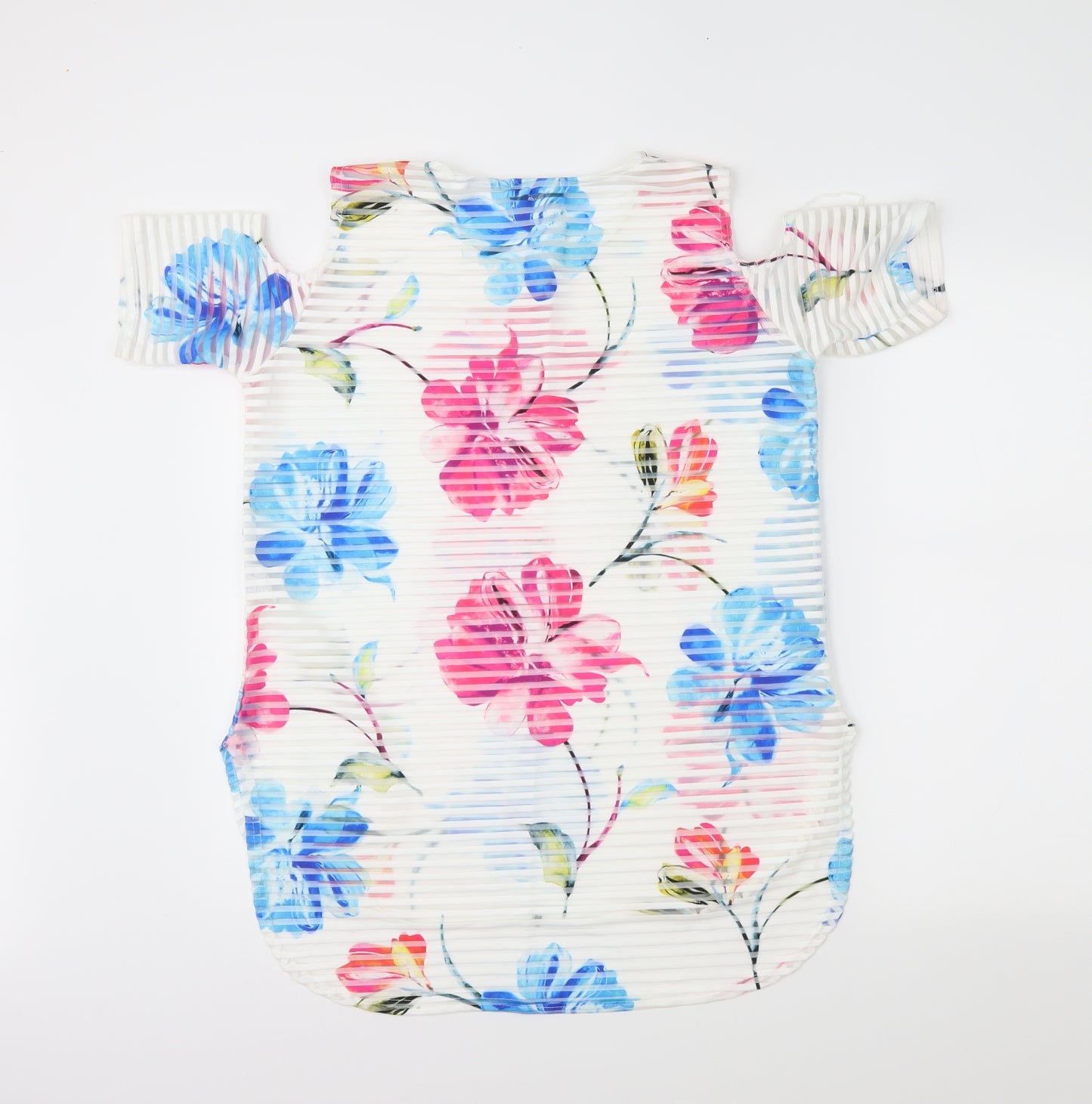 I-X London Womens Ivory Floral  Basic Blouse Size 12