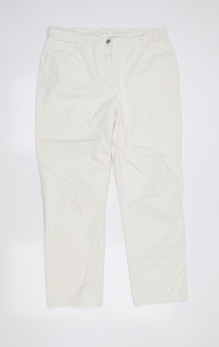 Preworn Womens Ivory   Straight Jeans Size 18 L28 in