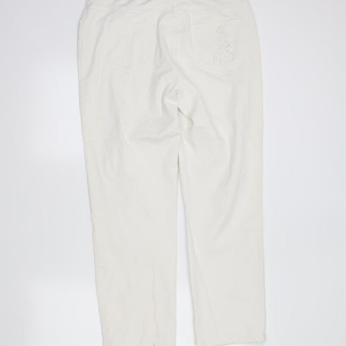 Preworn Womens Ivory   Straight Jeans Size 18 L28 in