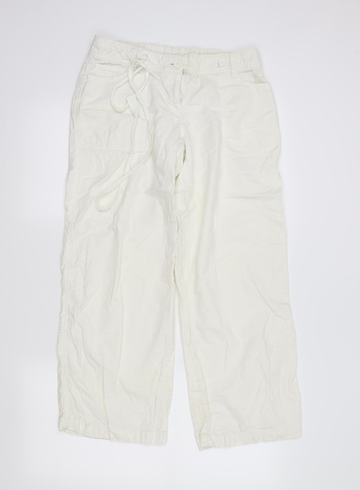 NEXT Womens Ivory   Trousers  Size 10 L27 in