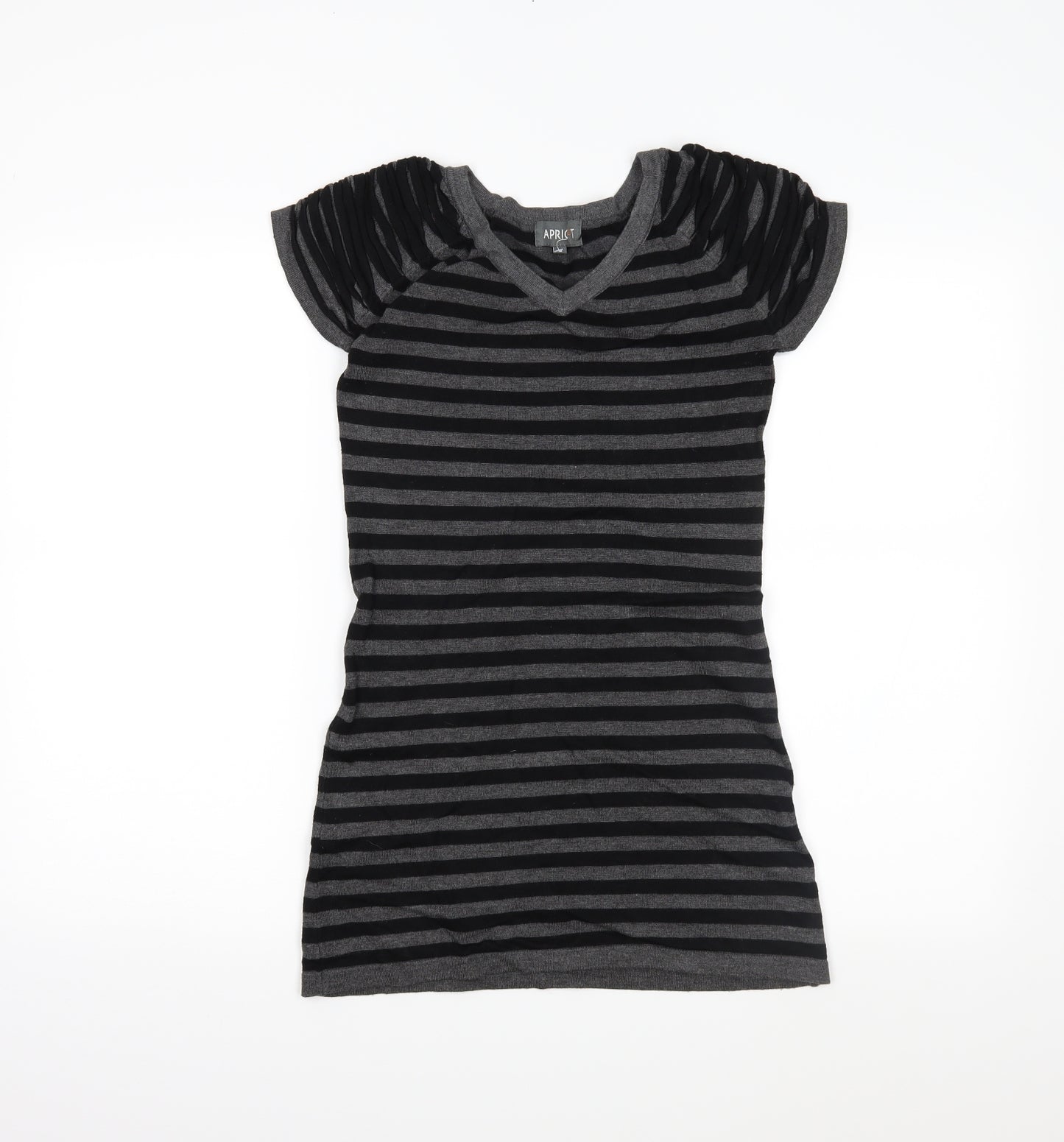Apricot Womens Black Striped  Tunic Jumper Size S