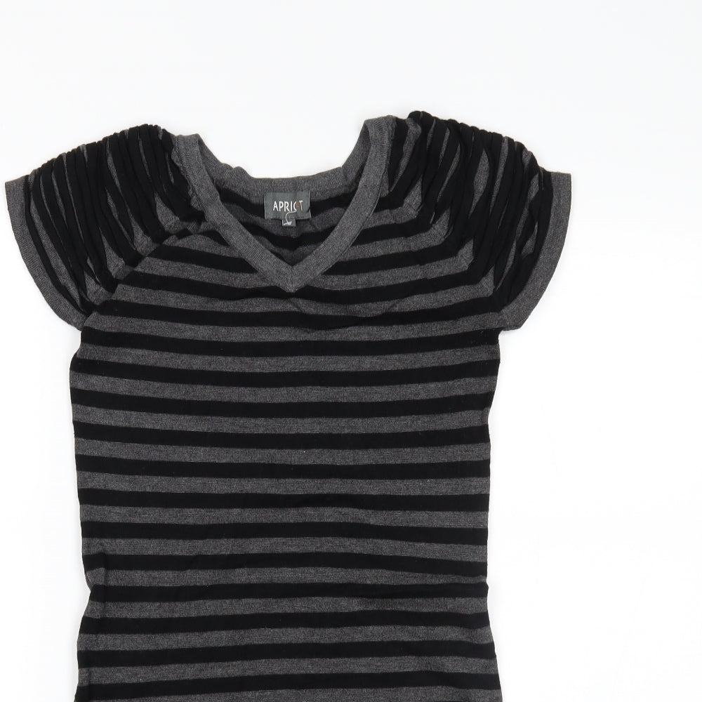 Apricot Womens Black Striped  Tunic Jumper Size S