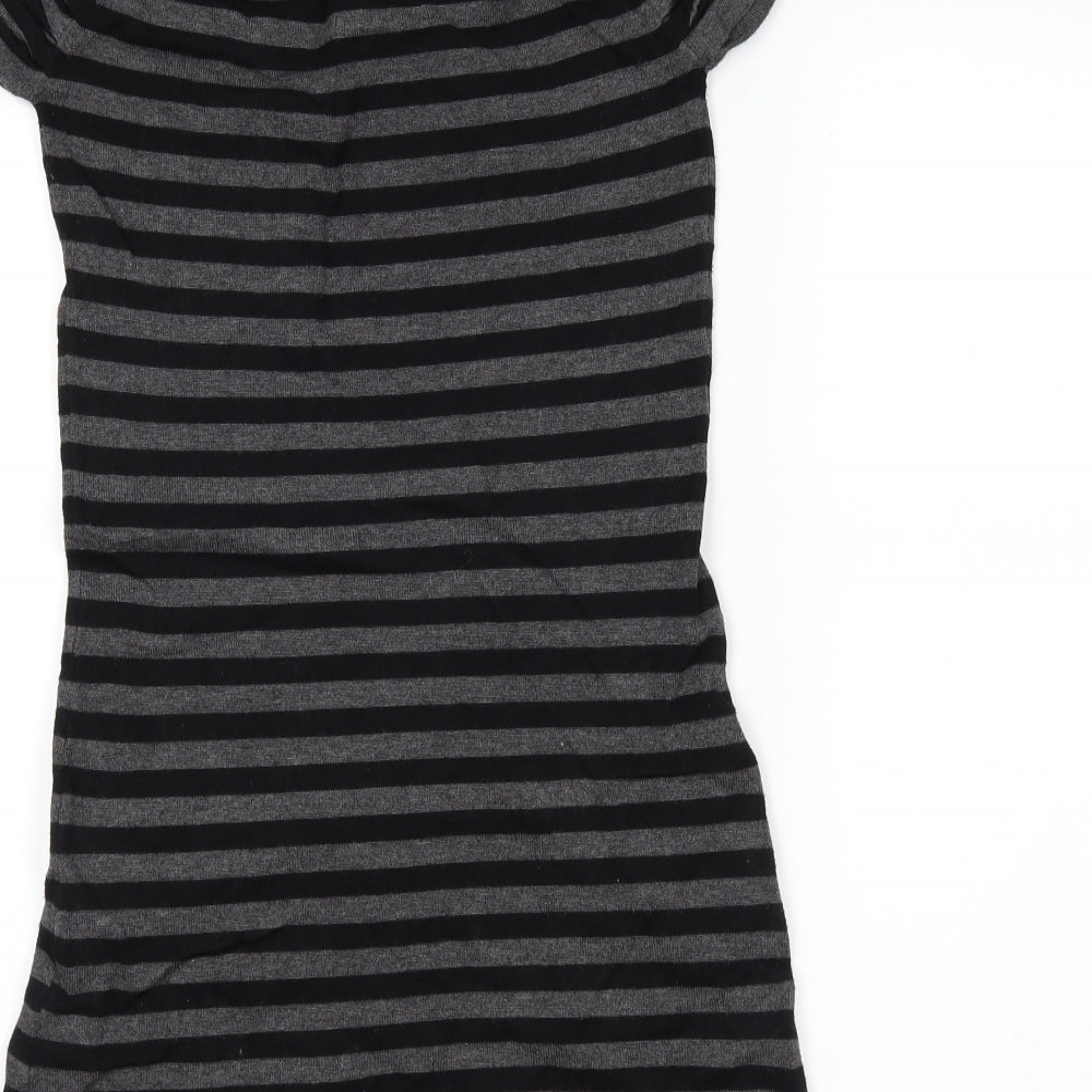Apricot Womens Black Striped  Tunic Jumper Size S