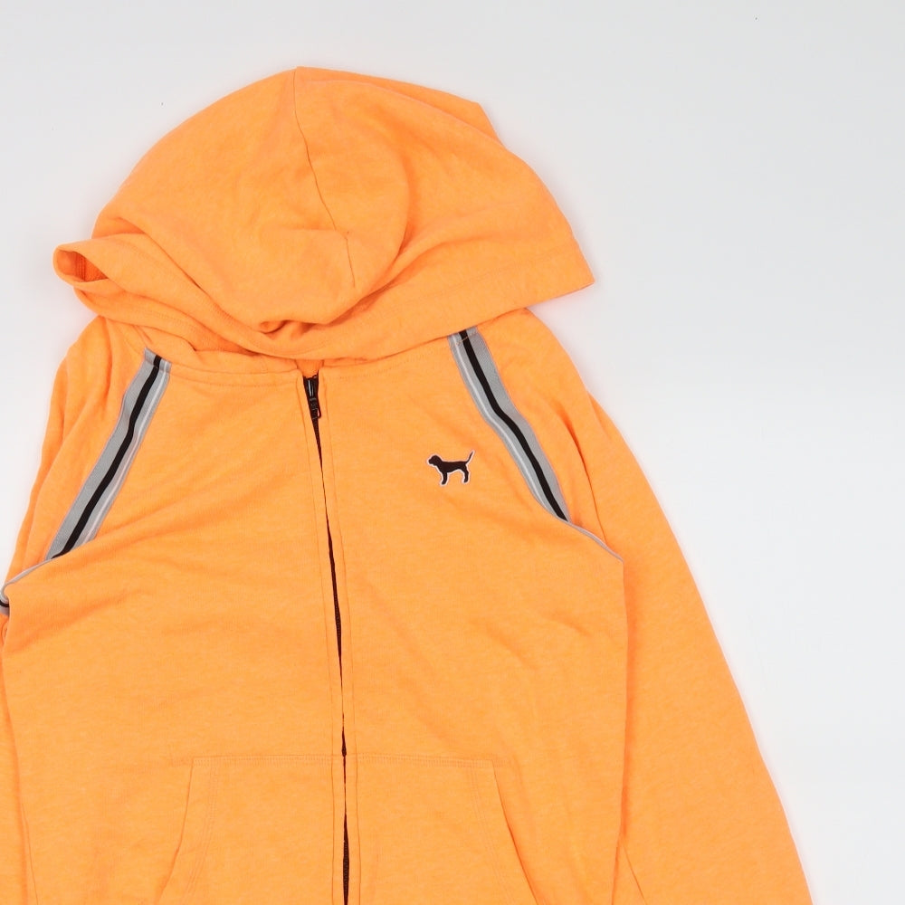 PINK Womens Orange   Full Zip Hoodie Size XS