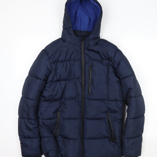 M&S Boys Blue   Puffer Jacket Coat Size 13-14 Years
