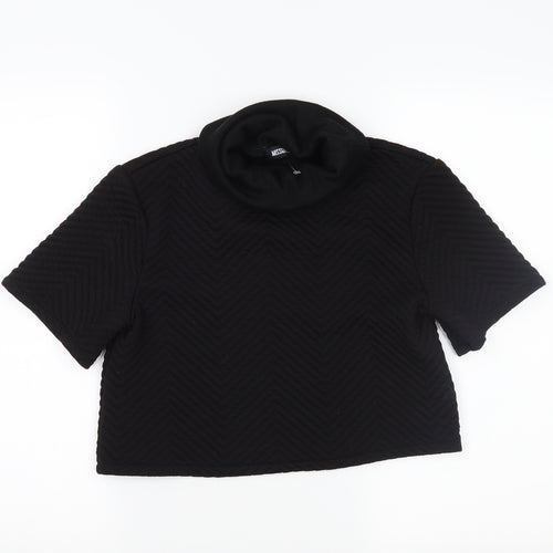 Miss Guided Womens Black   Pullover Jumper Size 6  - cropped