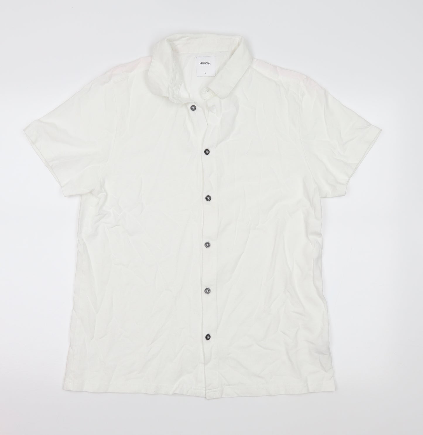 Burton Menswear Mens Ivory    Button-Up Size L
