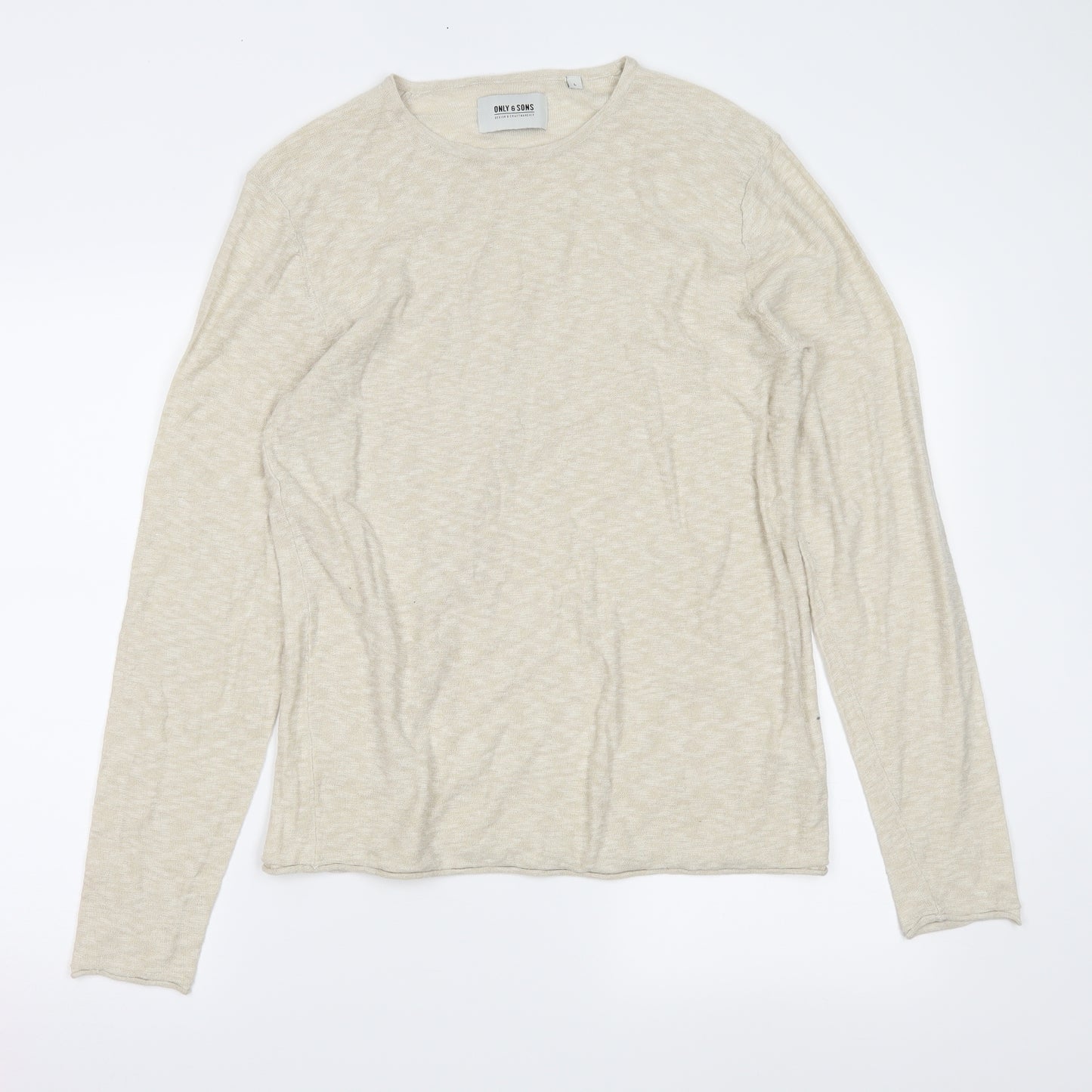ONLY & SONS Womens Beige   Pullover Jumper Size L