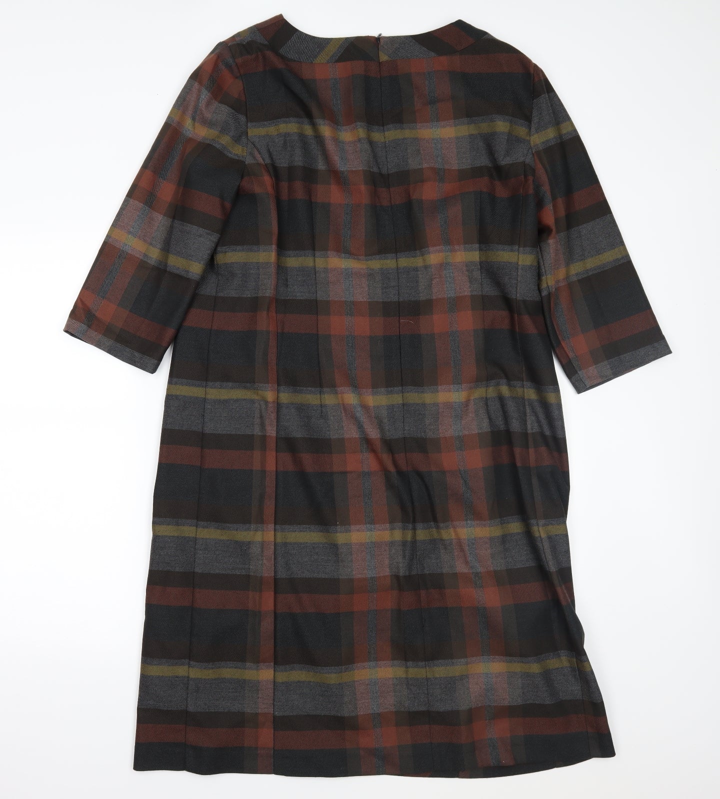 Laura Ashley Womens Brown Plaid  Pencil Dress  Size 18