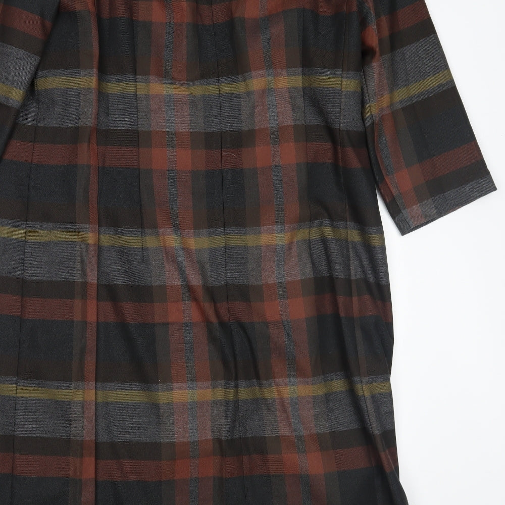 Laura Ashley Womens Brown Plaid  Pencil Dress  Size 18