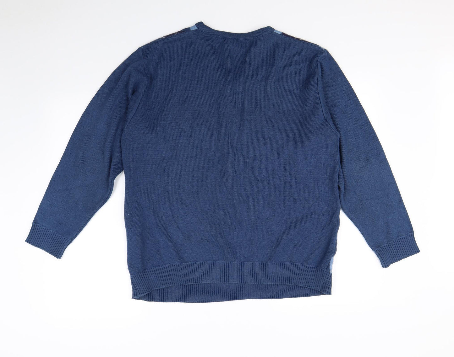 EWM Mens Blue Plaid  Pullover Jumper Size M