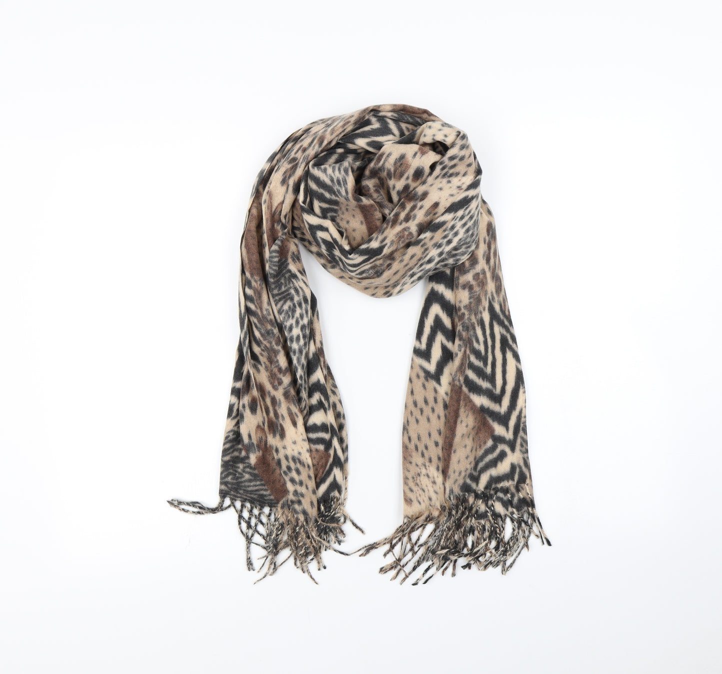 Preworn Womens Brown Animal Print   Scarf