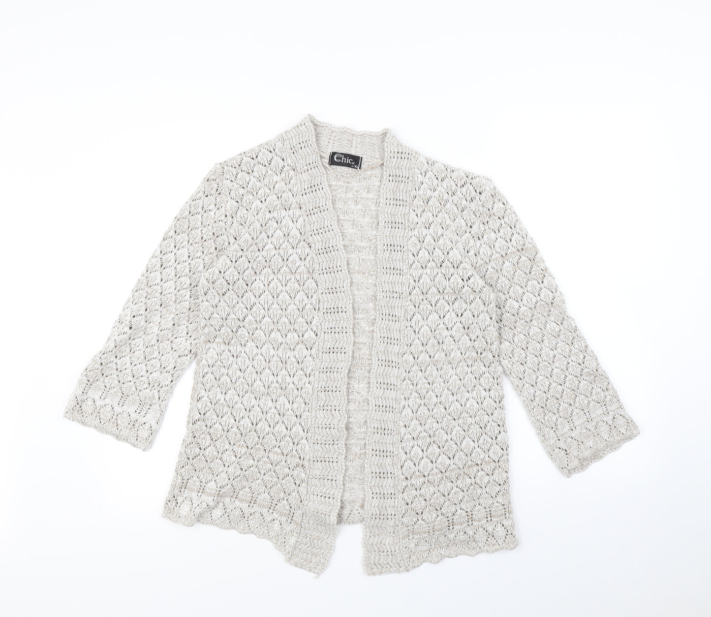 CHIC Womens Beige   Cardigan Jumper Size XL