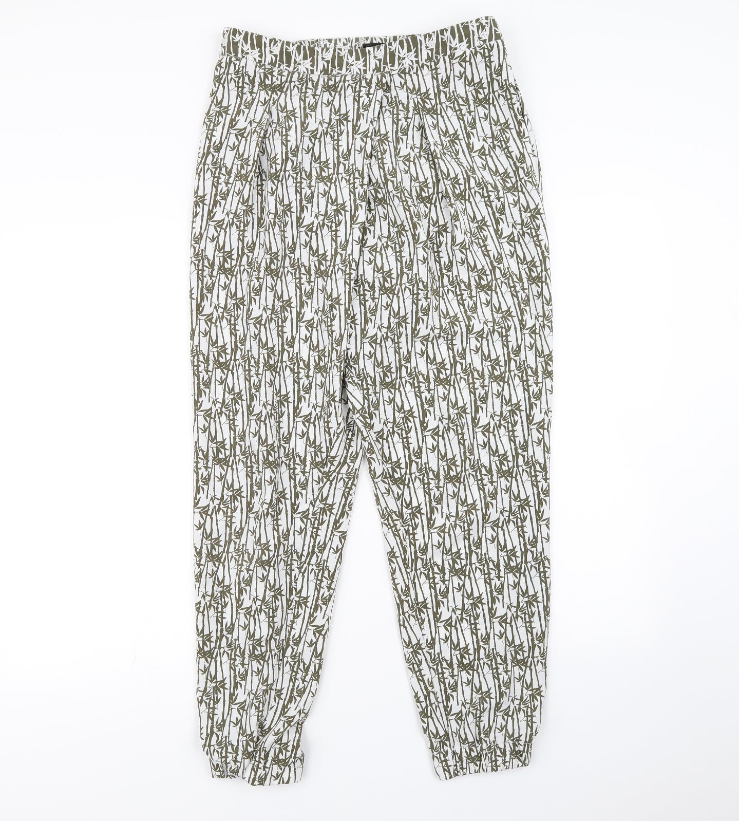 Topshop Womens Green Floral  Trousers  Size 10 L28 in