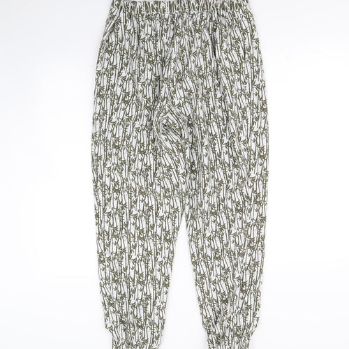 Topshop Womens Green Floral  Trousers  Size 10 L28 in