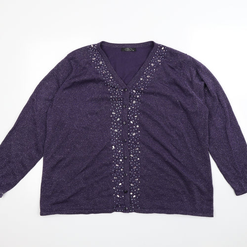 bm  Womens Purple   Cardigan Jumper Size XL